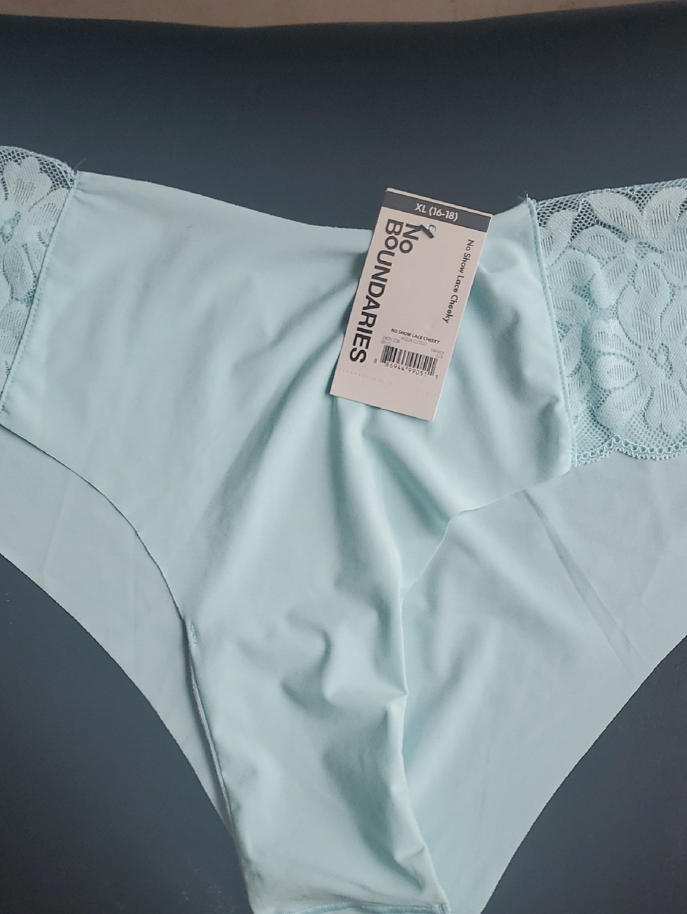 No Boundaries Women's Pale Blue Lace-Trim Hipster Panty